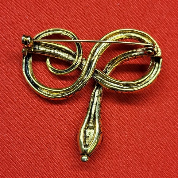 Metropolitan Museum of Art MMA Snake Brooch Enamel Jade Ruby 24K Gold Plated - Picture 3 of 15